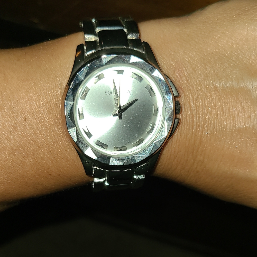 Sociology Silver and Black Women's Watch